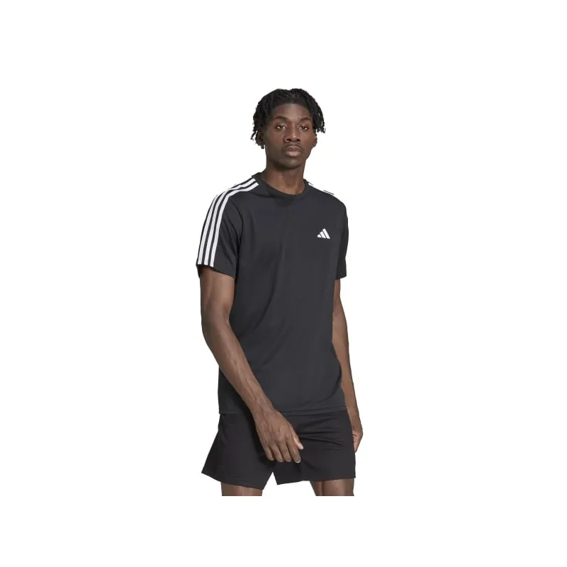 ADIDAS T-SHIRT UOMO TRAIN ESSENTIALS 3-STRIPES TESSUTO TECNICO COLORE NERO