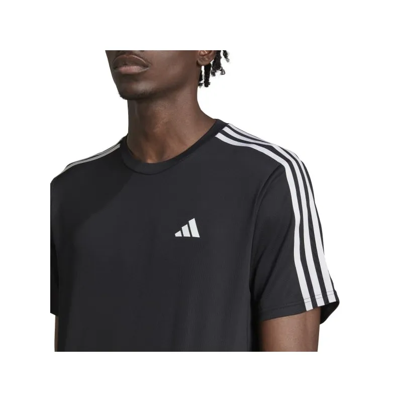 ADIDAS T-SHIRT UOMO TRAIN ESSENTIALS 3-STRIPES TESSUTO TECNICO COLORE NERO