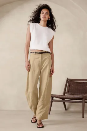 Banana Republic - Pantaloni di lino a vita alta in tencel