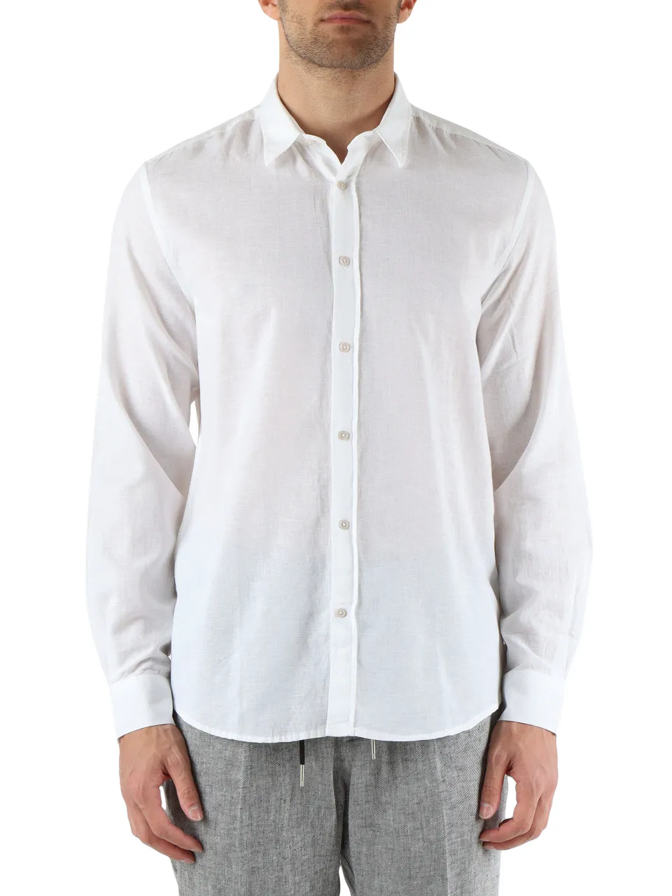 Camicia ALICANTE slim fit in cotone e lino