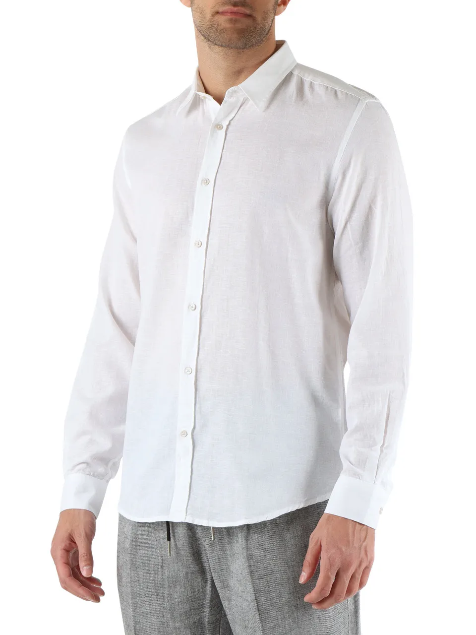 Camicia ALICANTE slim fit in cotone e lino