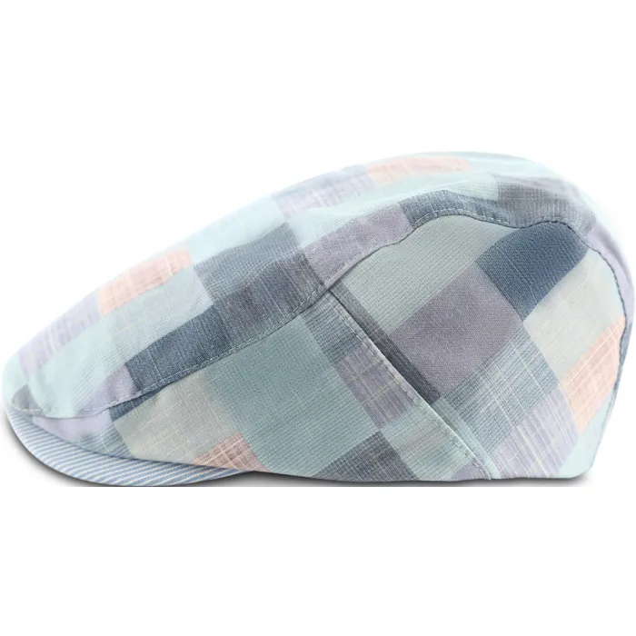 Cappellino classico uomo a scacchi azzurro