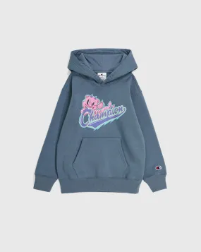 Champion Felpa Con Cappuccio e Logo Grafico Grigio Bambino