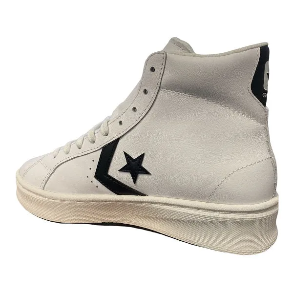 Converse scarpa sneakers in pelle da donna Pro Leather Lift Hi 172386C bianco-nero