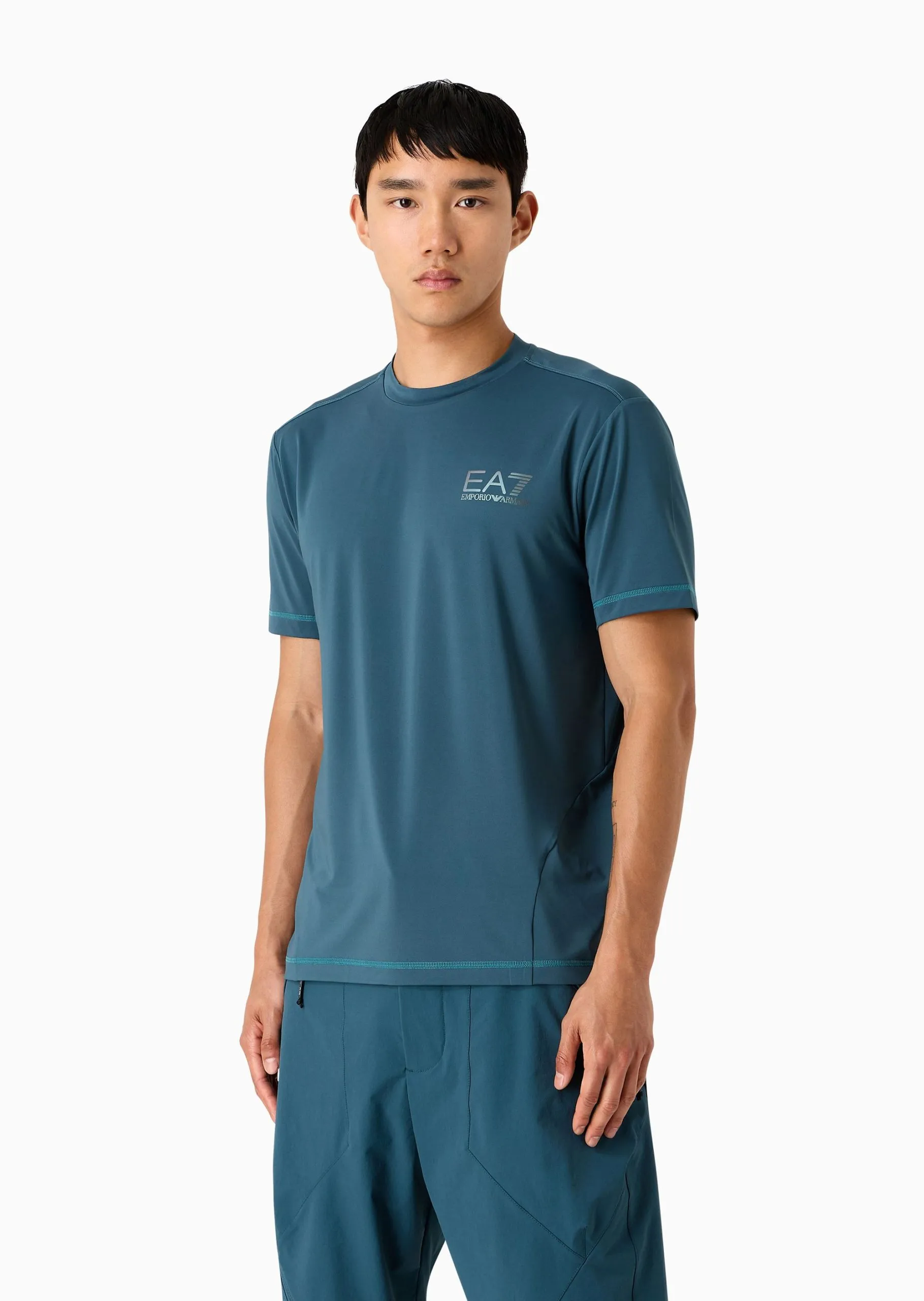 EA7 – T-SHIRT IN TESSUTO TECNICO NATURAL VENTUS