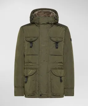 Field jacket in taffetà cangiante