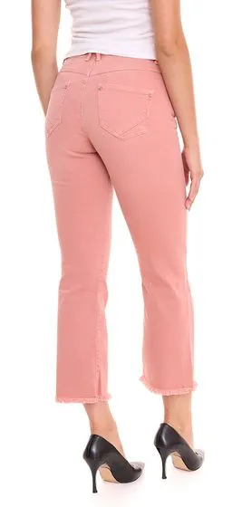 FREEMAN T.PORTER jeans cropped da donna a vita alta pantalone bootcut 7/8 con cintura in tessuto 82850633 arancio ruggine