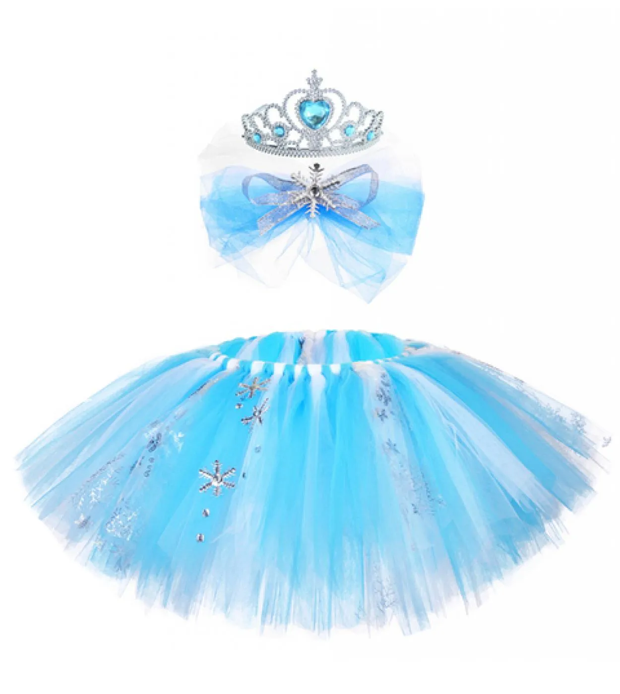 Gonna tutu Elsa per bambine Gonne principessa in tulle per bambini con corona Tutù bambina bambina Costume natalizio nascita