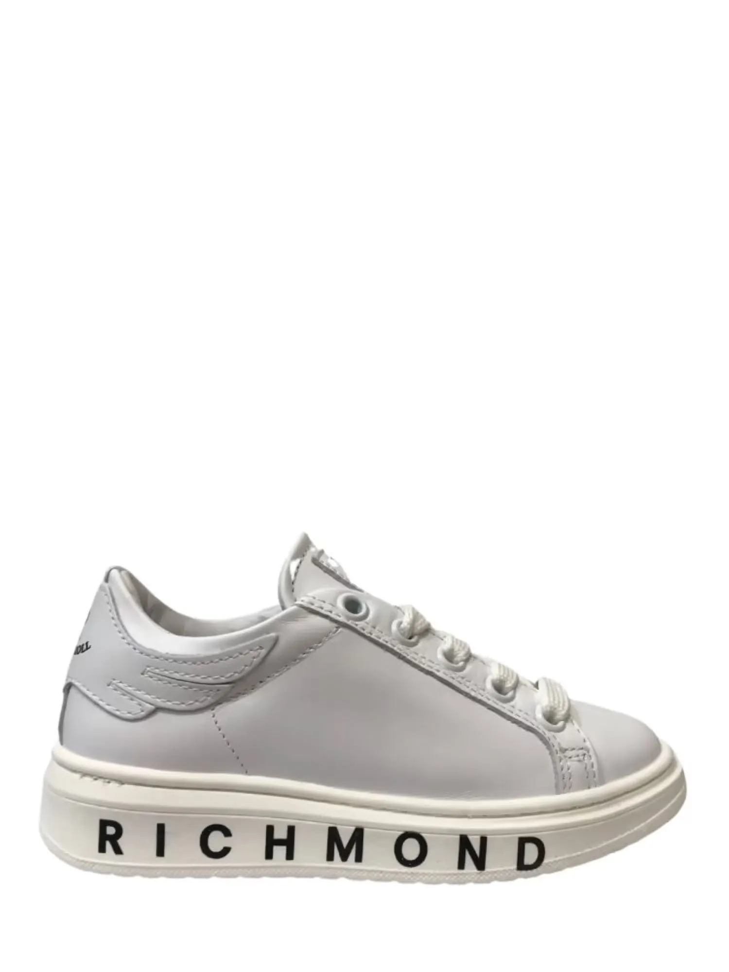 John Richmond sneakers in pelle con patch ala e logo bianco