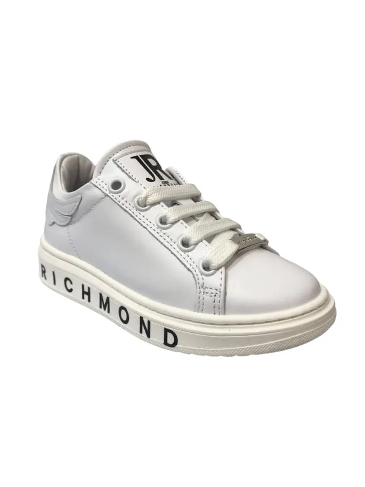 John Richmond sneakers in pelle con patch ala e logo bianco