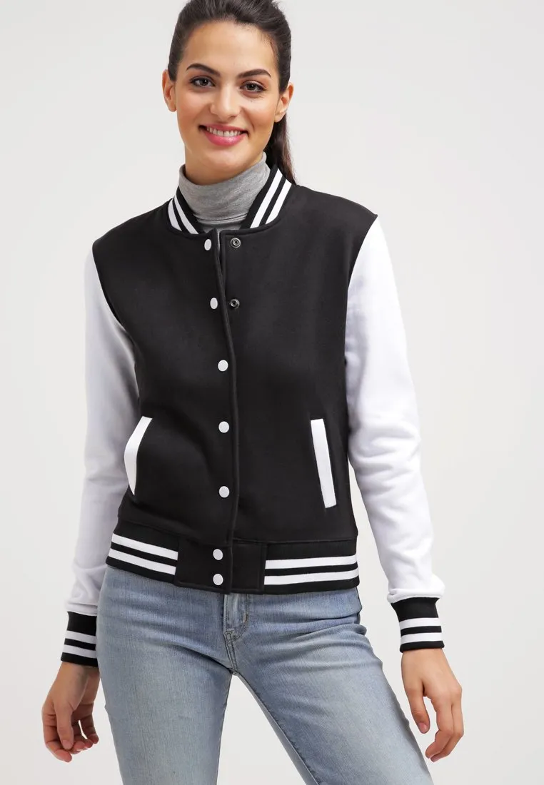 LADIES 2-TONE COLLEGE SWEATJACKET - Giubbotto Bomber