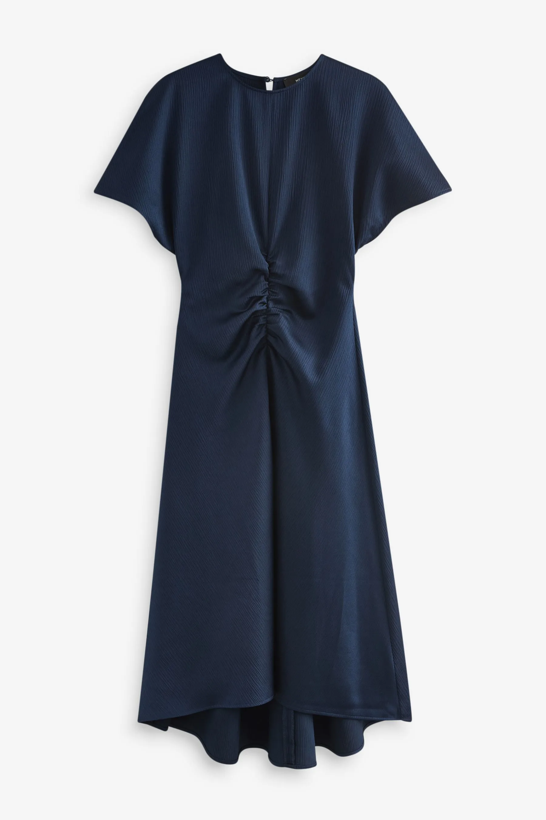 Navy  - Abito stropicciato con Satin e ruches