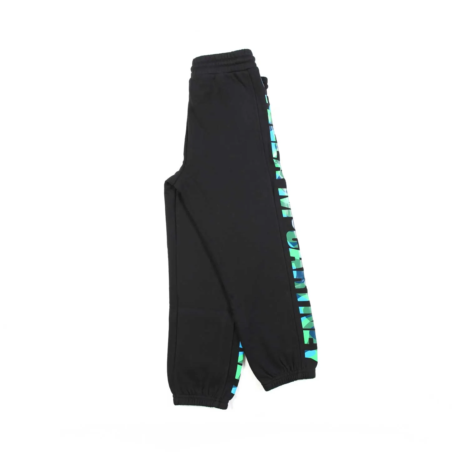 Pantalone Jogger Nero Con Loghi Multicolor