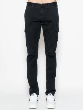 Pantaloni Cargo in Cotone Stretch  Nero