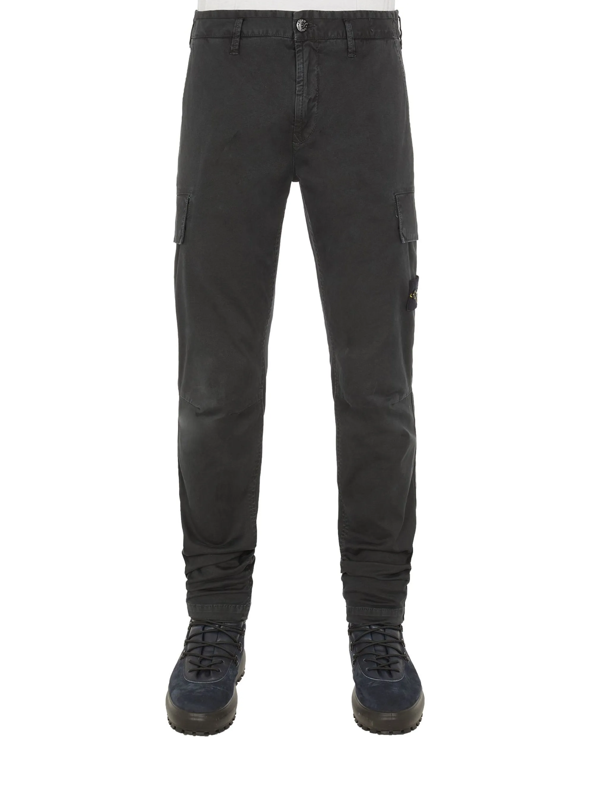 Pantaloni Cargo in Cotone Stretch  Nero