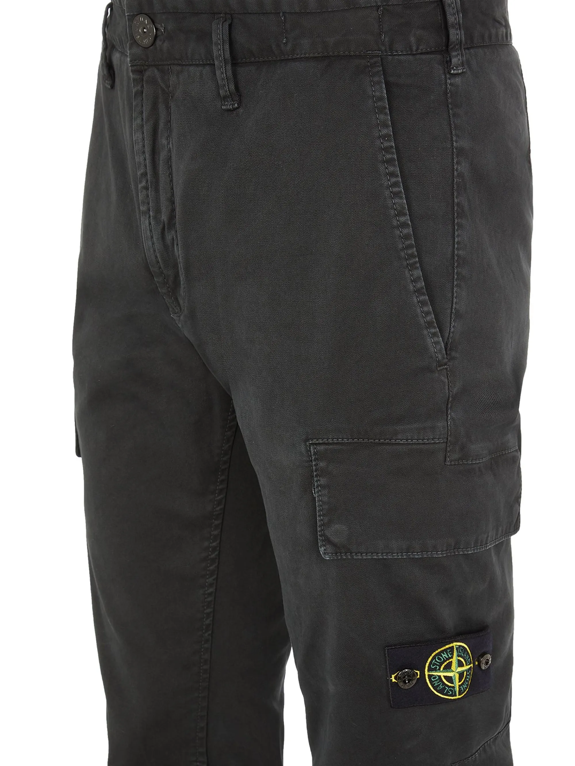 Pantaloni Cargo in Cotone Stretch  Nero