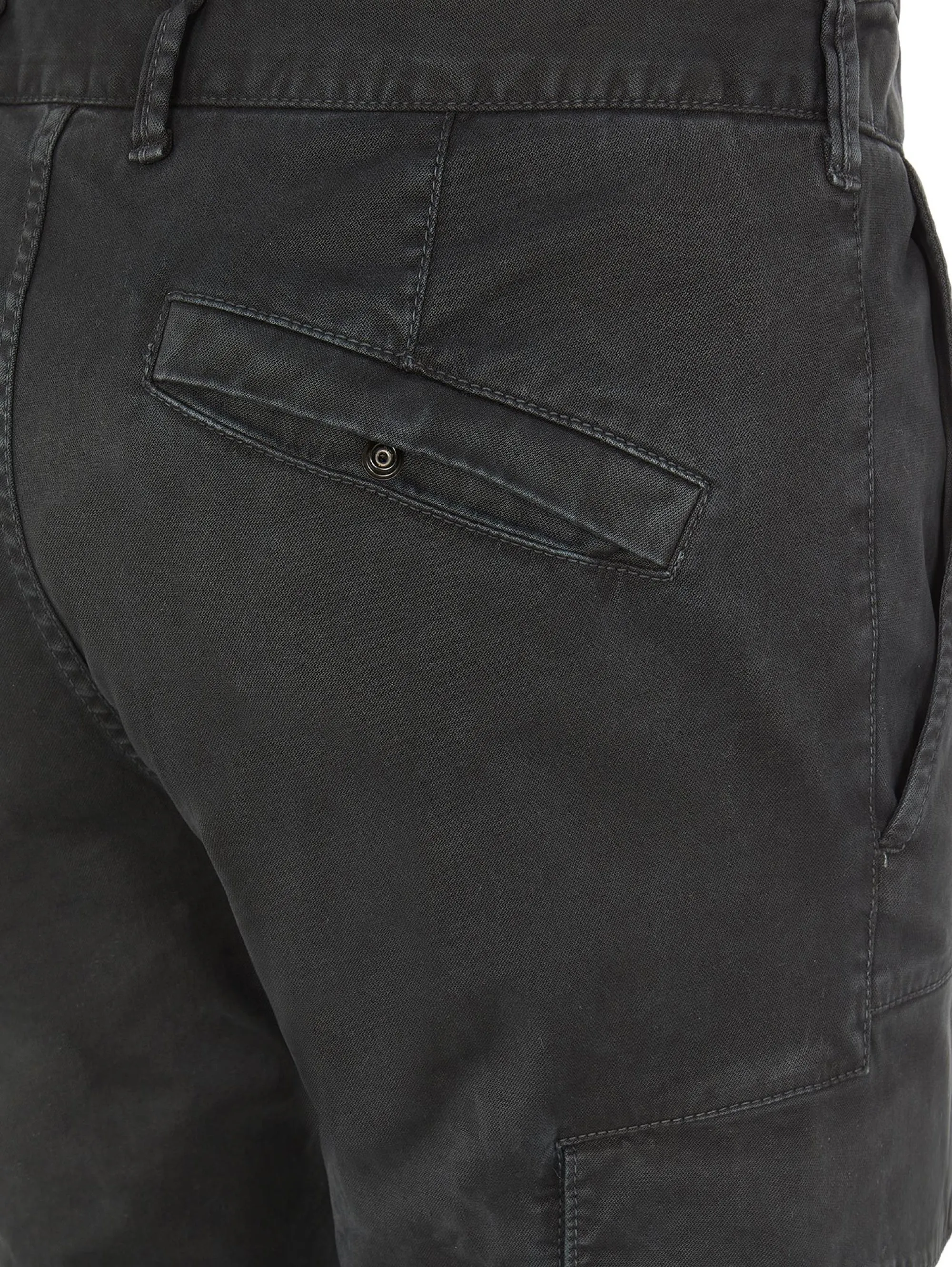 Pantaloni Cargo in Cotone Stretch  Nero