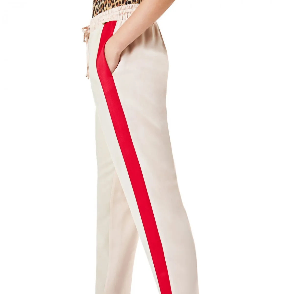 Pantaloni In Cady Envers Satin, Beige