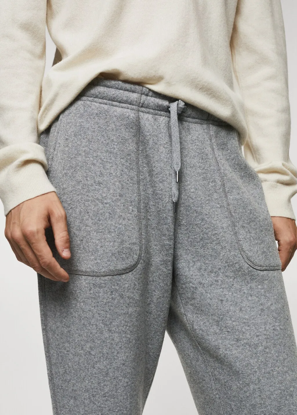 Pantaloni jogger misto lana