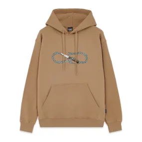 Propaganda Felpa con cappuccio e tasca a marsupio Logo Chain Hoodie 22FWPRFE736-52 camel