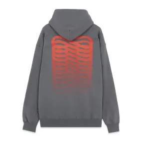 Propaganda Felpa con cappuccio e tasca a marsupio Ribs Hoodie 22FWPRFE820-40 gray