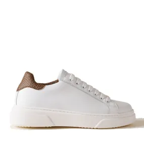 Scarpe Donna BORBONESE Sneakers in Pelle Bianca con Inserti OP Naturale