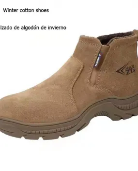 Scarpe protettive professionali in pelle bovina per lavori di saldatura Nuove scarpe da lavoro in cotone di sicurezza Luce morbi