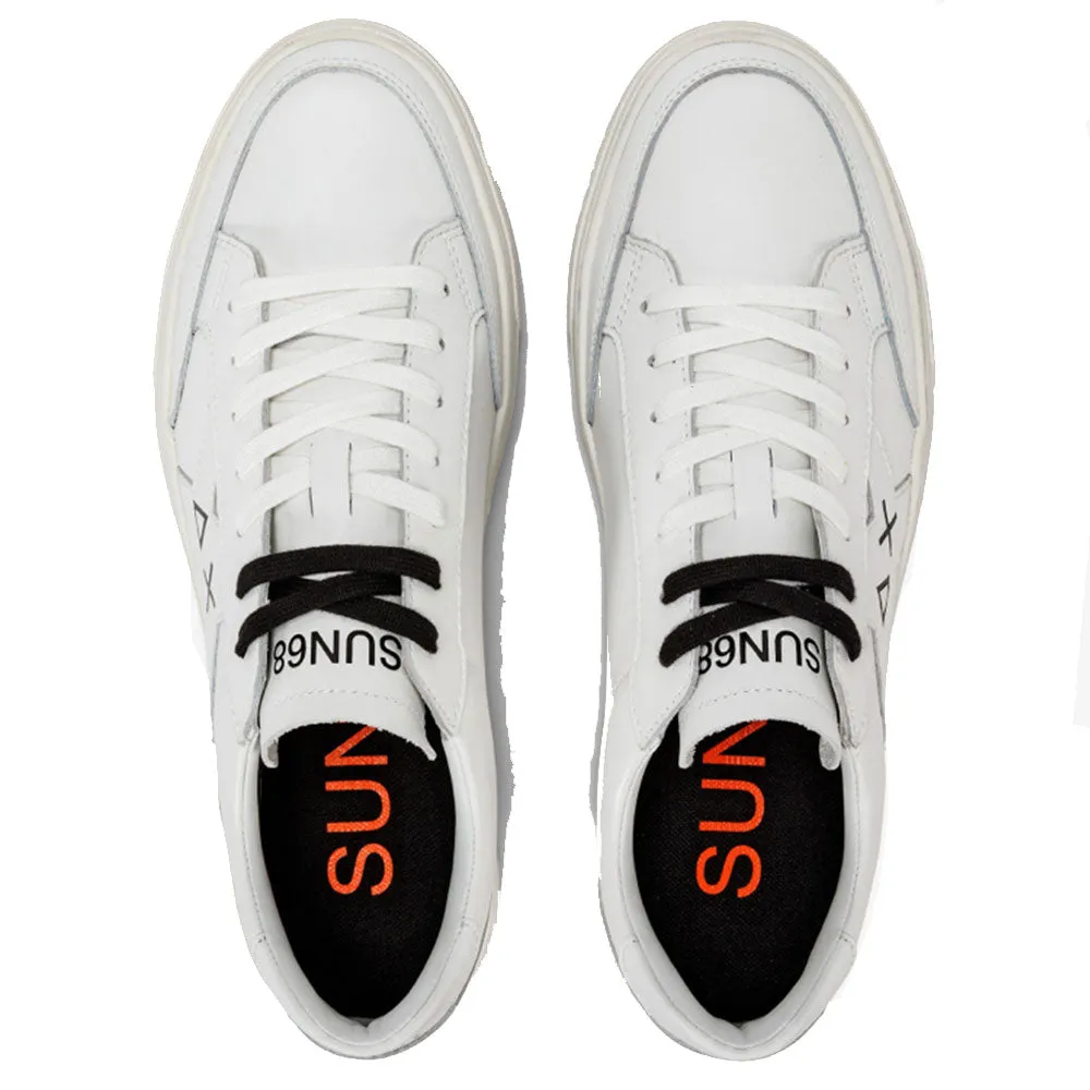 Scarpe Uomo SUN68 Sneakers Linea Skate in Pelle Colore Bianco - Z43125