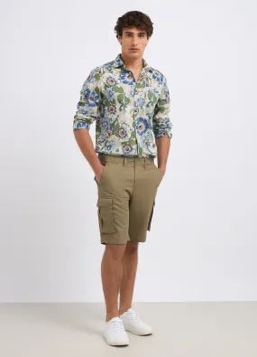 Shorts cargo chino in puro cotone uomo