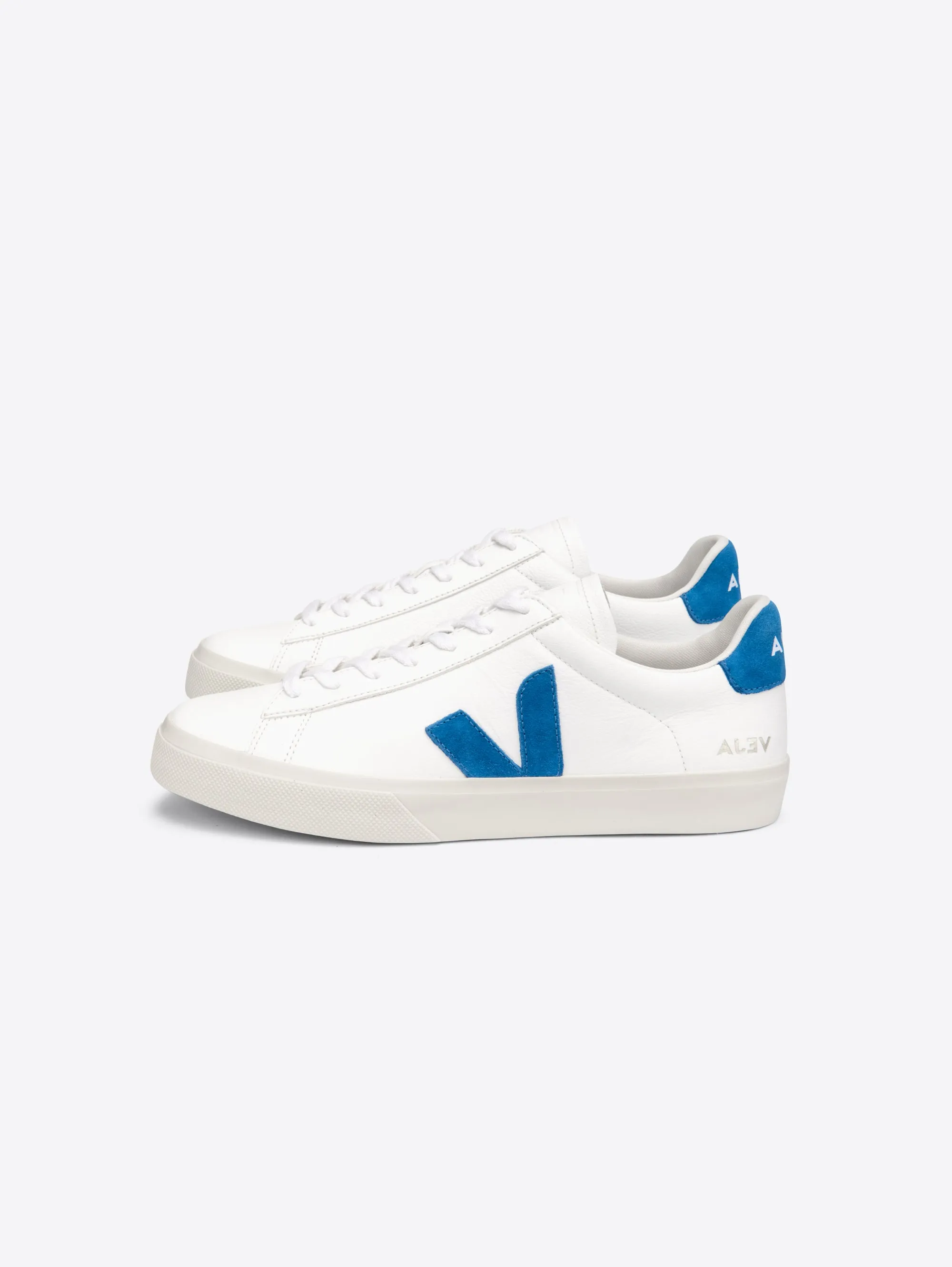 Sneakers in Pelle Bianco/Blu