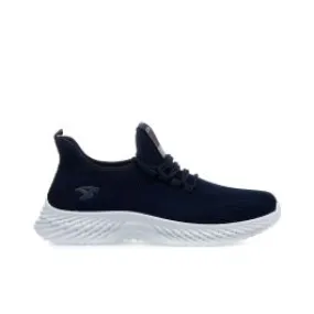 Sneakers uomo blu da running con suola a contrasto