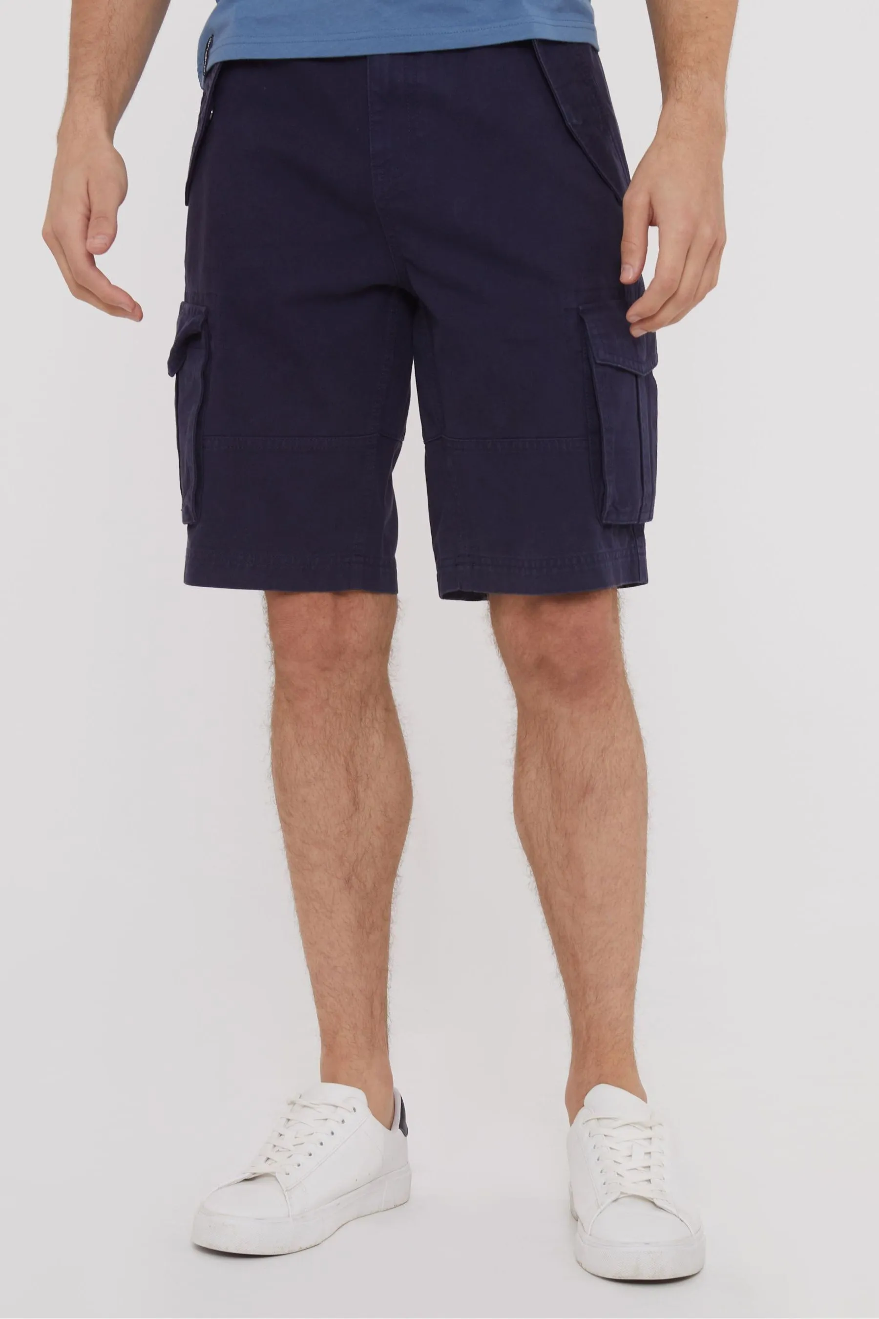 Threadbare - Shorts cargo multitasche in twill di cotone