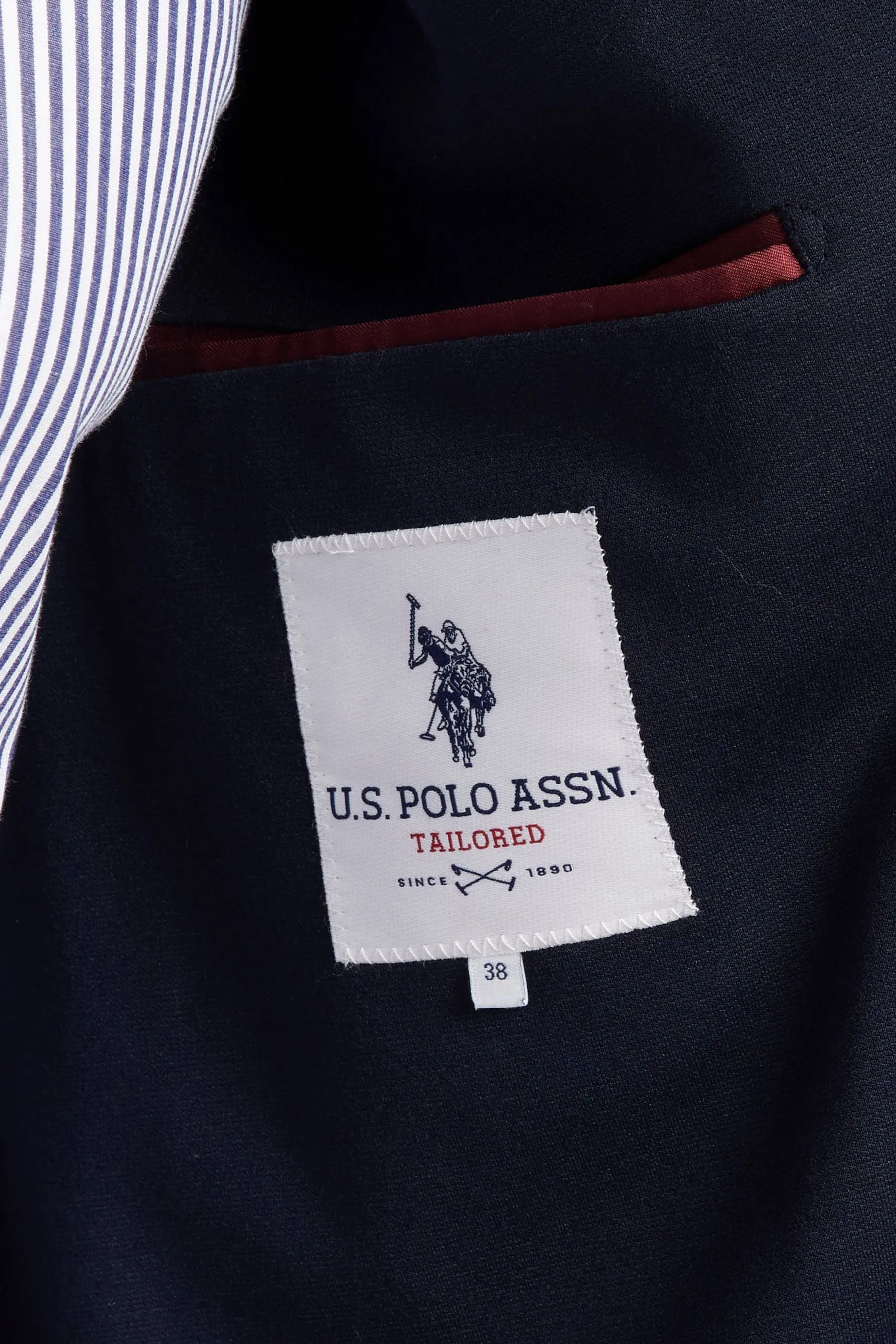 U.S. Polo Assn. Uomo Blu - blazer in jersey tinta unita Giacca